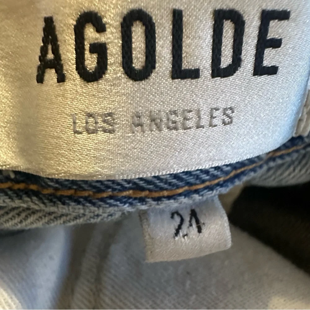 Agolde Jamie Feel Good Jeans Distressed‎ Button Fly Ankle Fray Sz 24X27